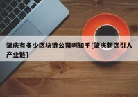 肇庆有多少区块链公司啊知乎[肇庆新区引入产业链]